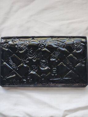 Chanel Black Patent Leather Bifold Long Wallet